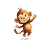 Cartoon style playful baby monkey: Work Notebook, Funny Office Gift for Women, Coworker, Boss, Secret Santa Gag Gift (Blank Lined Journal)