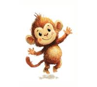 Cartoon style playful baby monkey: Work Notebook, Funny Office Gift for Women, Coworker, Boss, Secret Santa Gag Gift (Blank Lined Journal)