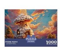 Cartoon Style with Fine Details 1000 Pezzi Cartone Robusto Puzzle Mushroom Cottage Sfida Unica Gioco Creativo Puzzle Decorazioni Per La Casa 38x26cm/1000pcs