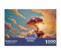 Cartoon Style with Fine Details 1000 Pezzi Cartone Robusto Puzzle Mushroom Cottage Sfida Unica Gioco Creativo Puzzle Decorazioni Per La Casa 38x26cm/1000pcs