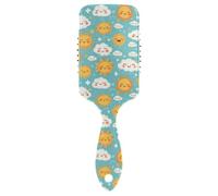 Cartoon Sun and Cloud Partten spazzola antistatica pettine progettato massaggio cuoio capelluto per capelli sottili con manico ergonomico cepillo para peinar