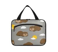 Cartoon Sundown lontra Hanging Viaggi Toiletry Borse con gancio, Designer Chic Kit da barba Borsa per gli Uomini per Viaggi Must Hotel bolso de viaje para Mujer, Cartone animato Sundown Lontra, L