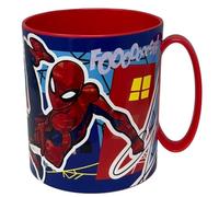 CARTOON Tazza in plastica riutilizzabile adatta al microonde BPA Free capacità 350 ml tazza per bambini (Spiderman)