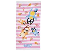 CARTOON Telo Mare Bluey per Bambini 70x140 cm Microfibra Assorbente 100% Poliestere 245 gsm Asciugatura Rapida Leggero e Compatto Ideale per Spiaggia Piscina e Viaggio Design Colorato Bluey e Bingo