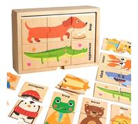 Cartoon Tema di Corrispondenza Puzzle Giocattoli Per Bambini Educational Wood Board Giocattoli Per Il Colore E I Numeri Percezione Apprendimento Precoce Bambini Puzzle
