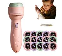Cartoon Torch Light Projector, Kids Flashlight Projector Toys with 120 Patterns, Interactive Learning Plush, Fine Motor Preschool Educational Toy for Childrens, Green, Pink, Purple
