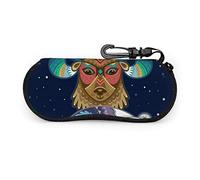 Cartoon Totem con animali Occhiali da sole Custodia morbida Cerniera in neoprene portatile ultraleggera con custodia per occhiali con clip da cintura