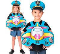 CARTOON Travestimenti per bambini Pilota mestieri set 2 pezzi copricapo e pettorina costumi carnevale feste a tema