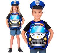 CARTOON Travestimenti per bambini Poliziotto mestieri set 2 pezzi copricapo e pettorina costumi carnevale feste a tema