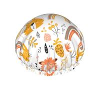 Cartoon Tree Animal & Rainbow Cuffia Da Bagno Per Donna Elastico Cuffia Da Bagno Antiscivolo Shower Caps Per Viaggi Nuoto Hotel