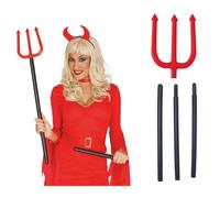 CARTOON Tridente smontabile 100 cm da assemblare accessorio diavolo per abito travestimenti e costumi di carnevale halloween feste a tema horror