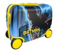 CARTOON Trolley da viaggio in ABS valigia cavalcabile per bambini 40 x 32 x 20 cm con quattro ruote trainabile (Batman)
