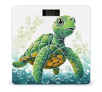Cartoon Turtle Pattern Scale per il peso corporeo Bilancia digitale altamente accurata Bilancia corporea digitale del corpo Bilancia del peso corporeo in vetro temperato display LCD batterie e metro a