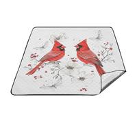 Cartoon Uccelli del Nord Bianco Impermeabile Picnic Mat XXL Erba Outdoor Camping Mat per le Donne 30s Concerto Coperta mantas para la playa