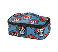 Cartoon White Pirate Skull Womens Lunch Bags Lunch Cooler Mens Lunch Boxes Mini Lunchbox Grande Capacità