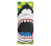 Cartoon White Shark sottile tappetino yoga per yoga caldo stampato, antiscivolo, asciugamano per tappetino da yoga con borsa per il trasporto tapete para ejercicio 180,3 x 66 cm