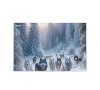 Cartoon Winter Forest Wolves Puzzle Puzzle Sfida Puzzle per Adulti 1000 Pezzi