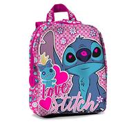 CARTOON Zaino Asilo Stitch rosa e Scrump Disney zainetto 27 x 22 x 9 cm borsa per scuola materna tempo libero per bambine