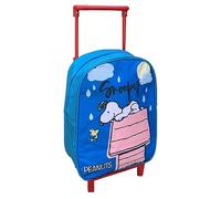 CARTOON Zaino asilo trolley Sn00py, borsa per la scuola con manico allungabile, tempo libero, zainetto per bambini