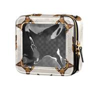 Cartoons Love Brown Cats con occhiali trasparente piccola borsa per il trucco per borsa cosmetica borsa portatile trucco organizzatore per volare