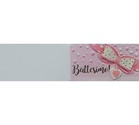 Cartotecnica Italiana 100 Pz Bigliettini Bomboniera Battesimo Femminili con Scritta Battesimo in Color Oro impaginati in Formato A4