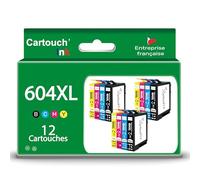 CARTOUCHINK - Marca francese - 12 cartucce d'inchiostro compatibili con Epson 604 604XL - XP 2200 XP 2205-3 Nero 3 Ciano 3 Magenta 3 Giallo