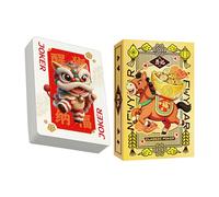 Cartre da gioco - 2026 Cavallo | Carte da Poker - da Gioco Anno del Cavdallo - Mazzo Tradizionale per Collezionisti Maghi Turisti Struttura in Lino Professionale Oro Rosso Stabile Set di 1 Nuovo T