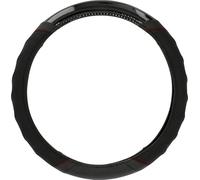 Cartrend 60295 Coprivolante Premium con impugnatura, cucitura rossa, nero/carbone