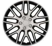 cartrend Branch - Set di 4 copricerchi da 15" per tutti i cerchi in acciaio standard, in plastica ABS speciale resistente agli urti e doppio strato di vernice metallizzata, finitura laccata, colore: