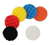 cartrend Set di spugne per lucidatura con attacco per viti M14, 5 spugne lavabili, copertura per lucidatura con velcro e piastra lucidante, multicolore, diametro 180 mm