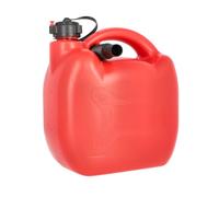 cartrend Tanica per benzina in plastica, certificata ONU, con beccuccio flessibile, tappo a vite e pennarello, per diesel, benzina, olio, E10, rosso, 5 litri