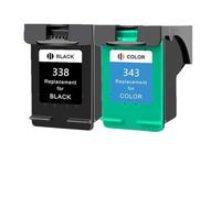 Cartridge Replacement for H-*0P 338 343 for 338 343 Ink for De-kjet 460C 5740 6520 6540 6840 P-otosmart 8150(1Pk Black 1Pk Color)