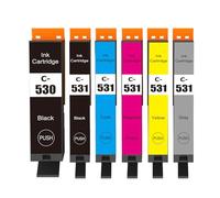 Cartridgeify 6-Pack PGI-530 CLI-531 Cartucce d'inchiostro compatibili per Canon 530 531 Multipack, per TS8750 TS8751 (PGBK/Nero/Ciano/Magenta/Giallo/Grigio)