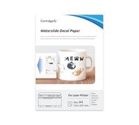 Cartridgeify Pellicola trasparente Premium Water Slide per stampanti laser - Transfer Film for Candle Tattoos, Ceramics, Glass and Cups - Waterslide Decal Paper