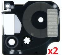 Cartridges Kingdom 2 Compatibile Nastro per Dymo D1 45020 (12mm x 7m) Bianco su Chiaro