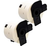 Cartridges Kingdom DK11202 DK-11202 (62mm x 100mm) Etichette adesive compatibili per BROTHER P-Touch Stampanti, Nastro in Carta | 300 Etichette per Rotolo | Kit 2