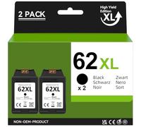 CARTRIGO 62XL Nero Cartucce Alta capacità, Sostituzione per HP 62 62 XL per HP ENVY 5540 5545 7640 5542 5546 5640 5548 5740 OfficeJet 200 250 5740 5742 Stampanti (2-Pack)