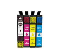 Cartucce 220XL, Compatibile con Epson WF-2630 | Opzioni 1/2/3 set, etichette a colori trasparenti, facile sostituzione, fornitura stampante(AU-T220XL 1set)