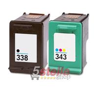 CARTUCCE 338+343 PER HP DESKJET 5740 5745 6520 6540 6540d 6620 6840 9800 9800d