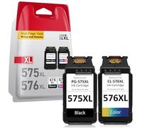 Cartucce d’inchiostro PG-575XL + CL-576XL - Multipack Sostituzione per Canon PIXMA TS3550i TS3551i TR4750i TR4751i - Compatibile con Canon 575 576 XL - 1 Nero + 1 Colori (Ciano, Magenta, Giallo)