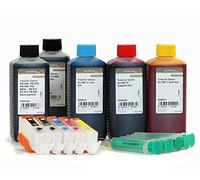 Cartucce di riempimento compatibile per Canon PGI-550, CLI-551 con chip autoreset, set di ricarica, 1250 ml per Canon Pixma MX 925, Pixma MX 725, Pixma MG 6350, Pixma MG 5450, Pixma IP 7250 (NON-OEM).