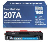 Cartucce di toner 207A Nero Giallo Magenta Ciano ad alta capacità W2210A W2211A W2212A W2213A compatibili per HP M283fdw M283fdn M283cdw M282nw M225DW M255dw M255nw,Cyan-207A
