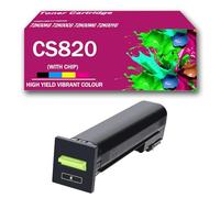 Cartucce di toner a colori CS820 compatibili con le stampanti Lexmark CS820de CS820dte CS820dtfe CX820de CX820dtfe CX825de CX825dte CX825dtfe CX860de, con chip,Black-Regular Yield