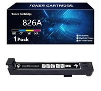 Cartucce di Toner ad Alta Capacità 826A di Ricambio per HP 826A CF310A CF311A CF312A CF313A per HP Color Laserjet M880z M880 M855xh M855dh M855x Stampante,Black-1 Pack