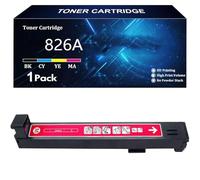 Cartucce di Toner ad Alta Capacità 826A di Ricambio per HP 826A CF310A CF311A CF312A CF313A per HP Color Laserjet M880z M880 M855xh M855dh M855x Stampante,Magenta-1 Pack
