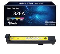 Cartucce di Toner ad Alta Capacità 826A di Ricambio per HP 826A CF310A CF311A CF312A CF313A per HP Color Laserjet M880z M880 M855xh M855dh M855x Stampante,Yellow-1 Pack