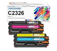 Cartucce Di Toner Compatibili C2326 24B7495 24B7496 24B7497 24B7498 Ad Alta Resa (senza Chip) 5500-6000 Pagine Per Stampanti Lexmark C2326 XC2326,4 Colors-1 Pack
