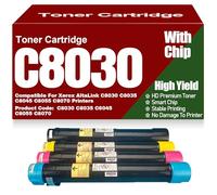 Cartucce di toner compatibili C8030 C8035 C8045 C8055 C8070 nero giallo magenta ciano toner ad alta capacità per Xerox AltaLink C8030 C8035 C8045 C8055 C8070 Stampanti,4Pack-C8030