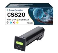 Cartucce di toner compatibili con Lexmark CS820, funzionano con le stampanti CS820de CS820dte CS820dtfe CX820de CX820dtfe CX825de CX825dte CX825dtfe CX860de CX860dte, con chip,Black-Regular Yield