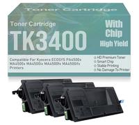 Cartucce di toner compatibili PA4500x MA4500x TK3400 con chip ad alta capacità per Kyocera ECOSYS PA4500x MA4500x MA4500ix MA4500fx MA4500ifx Stampanti 12500 pagine,TK3400-3PC